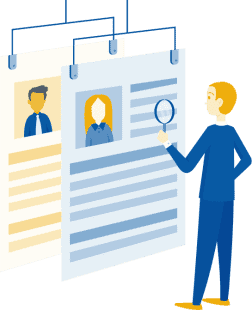 Flyer d'annonce stipulant les deux types d'offres d'emplois de l'entreprise MPQ Métrologie avec les coordonnées de contact.
