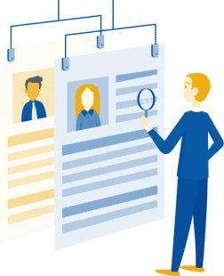 Flyer d'annonce stipulant les deux types d'offres d'emplois de l'entreprise MPQ Métrologie avec les coordonnées de contact.
